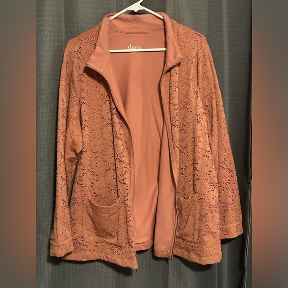 Denim and Company Lace Jacket with Pockets - Picture 3 of 6